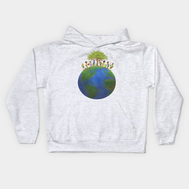 A Planet Like Ours Planet Kids Hoodie by Kayla Harren